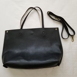 Free People Black Vegan Leather Reversible Bag
